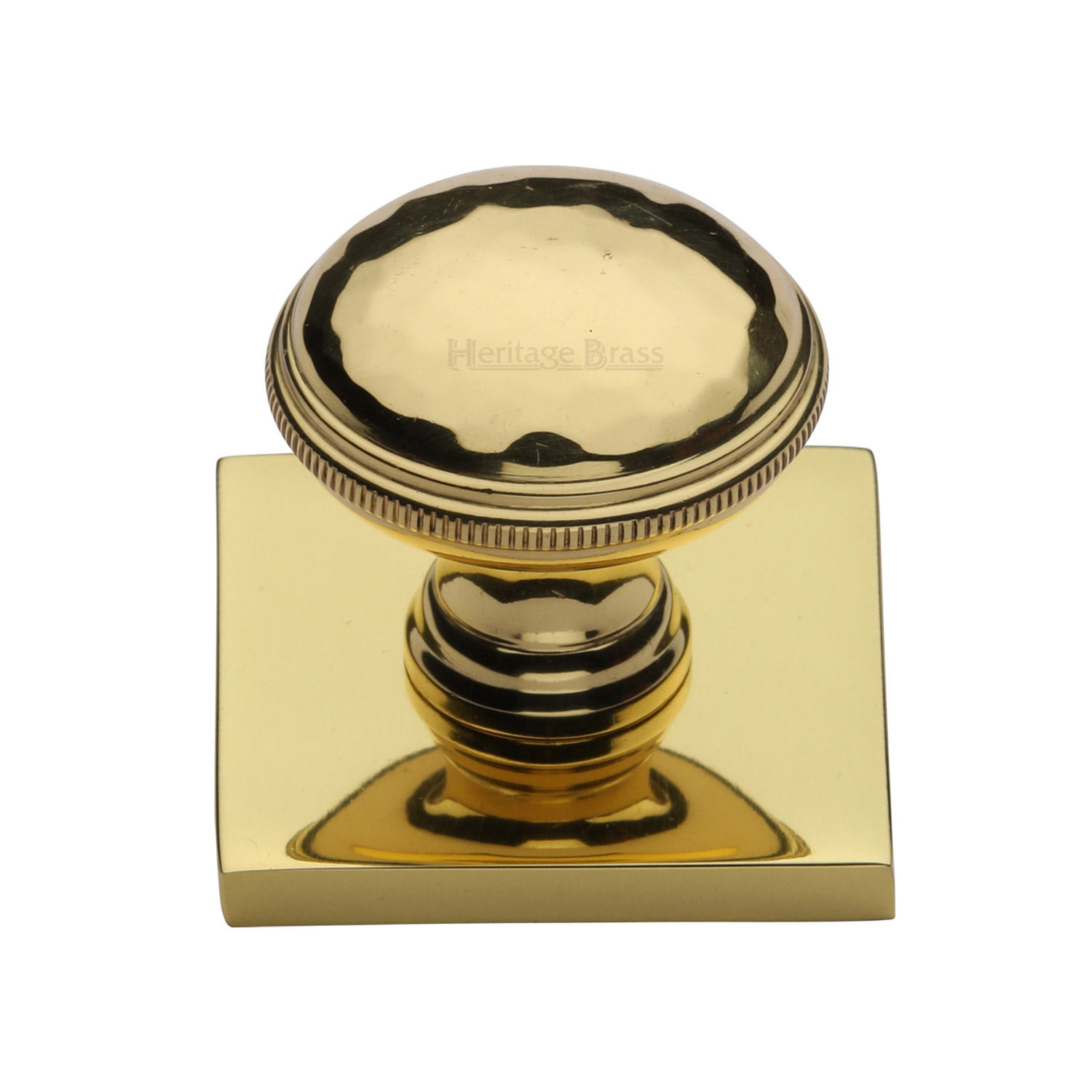 Diamond Cut Cabinet Knob with Square Backplate - SQ4545-PB