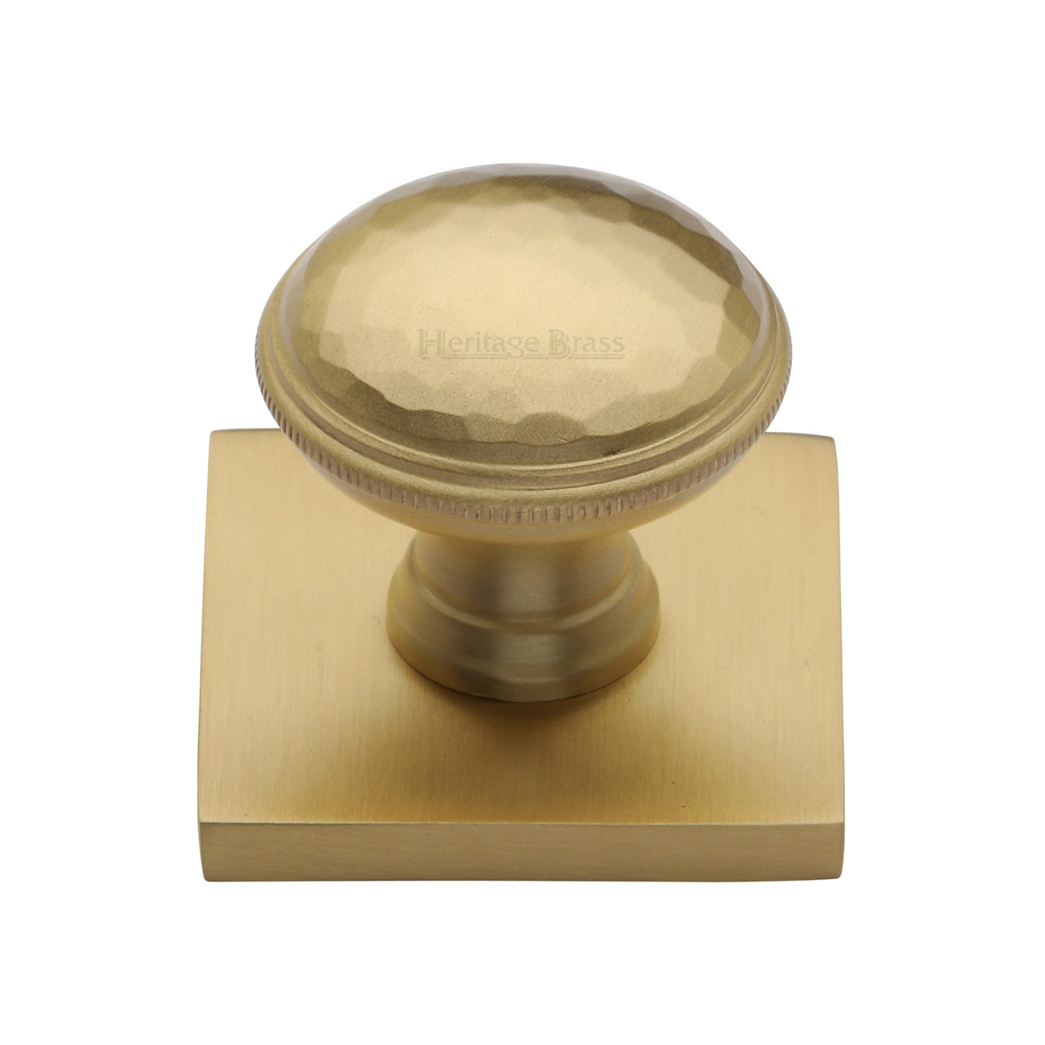 Diamond Cut Cabinet Knob with Square Backplate - SQ4545-SB