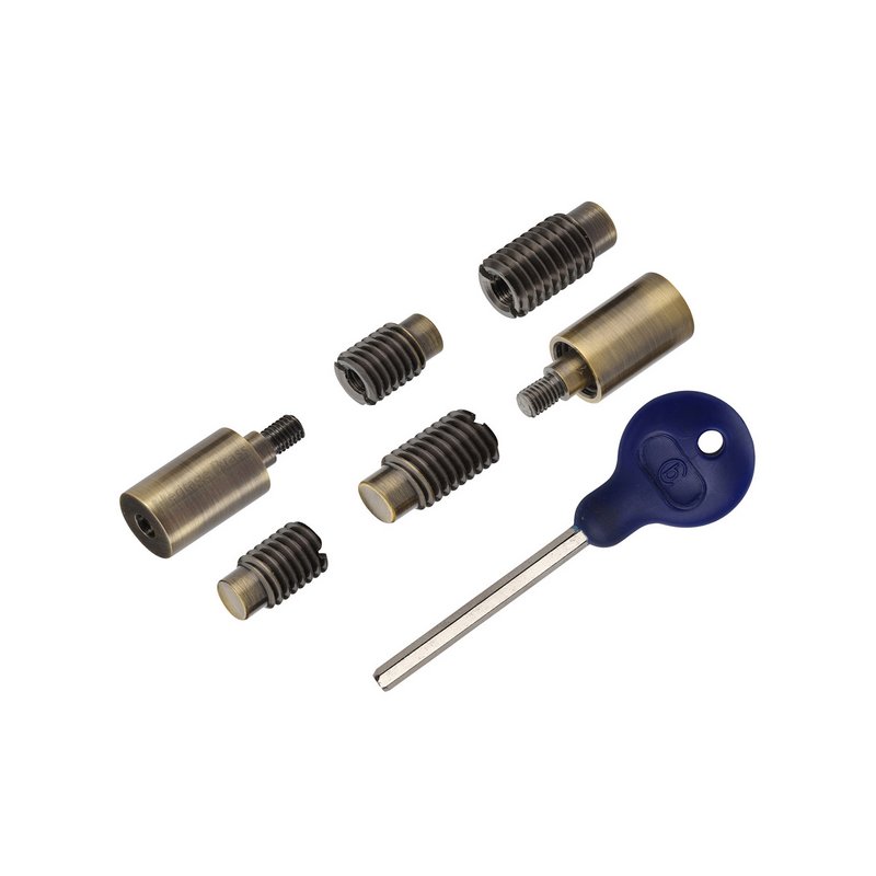 Sash Window Stop (pair) with key - V1108-AT