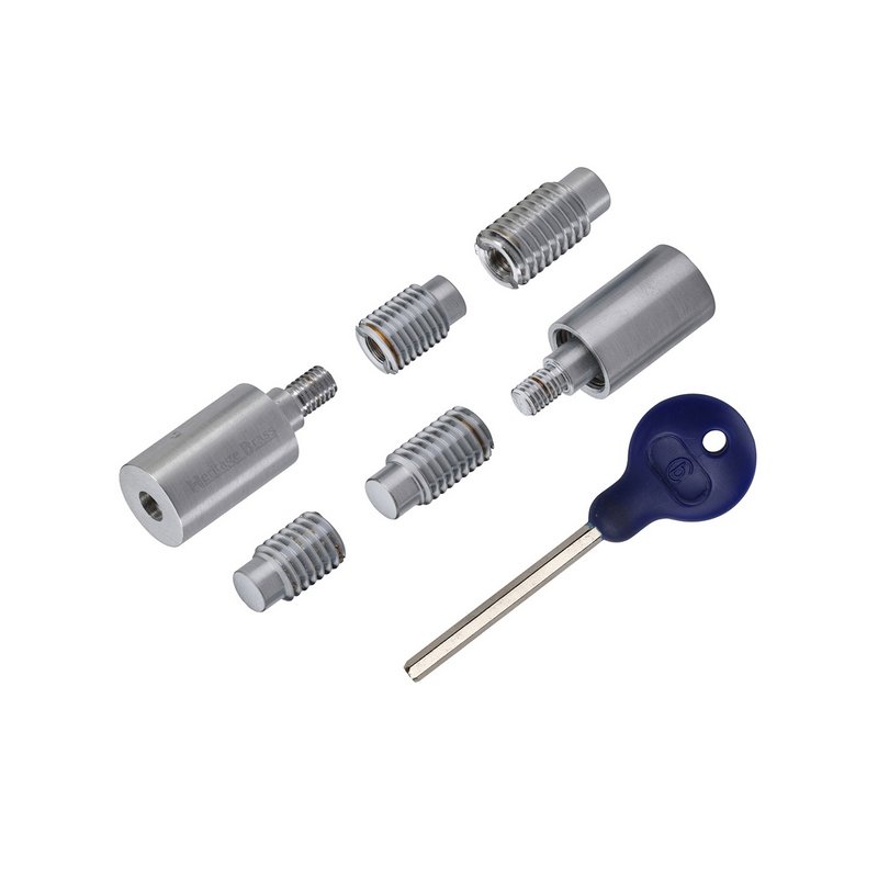 Sash Window Stop (pair) with key - V1108-SC