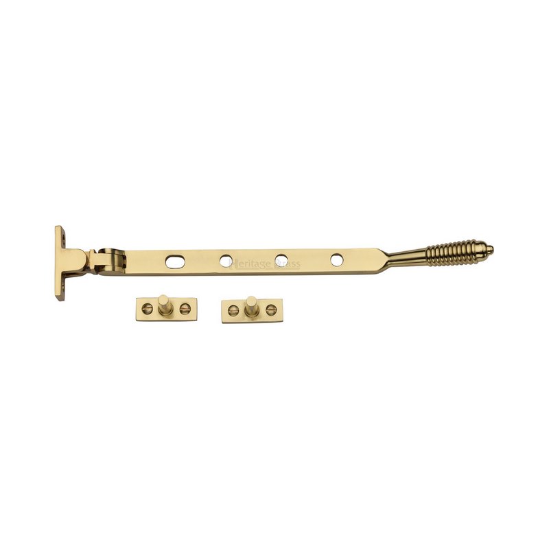 Heritage Brass Casement Window Stay Reeded Design - V892 10-PB