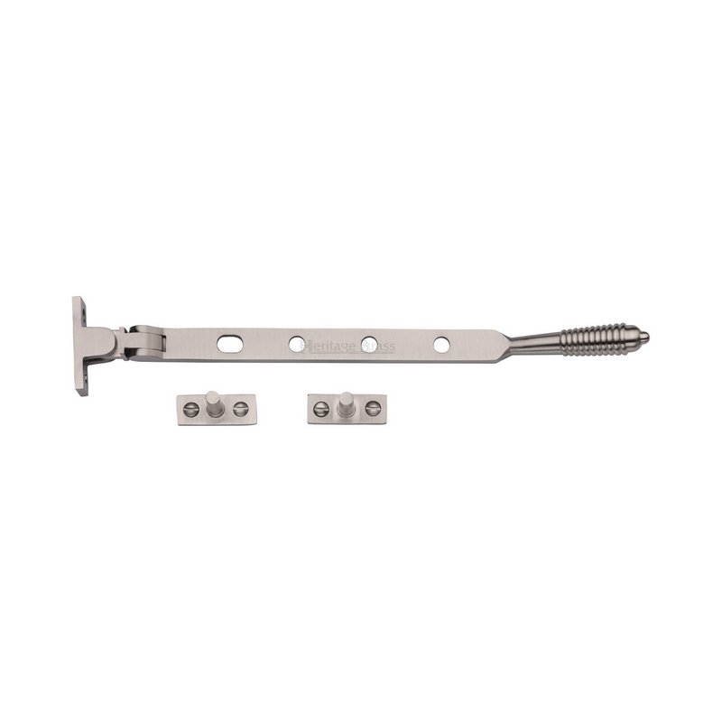 Heritage Brass Casement Window Stay Reeded Design - V892 10-SN