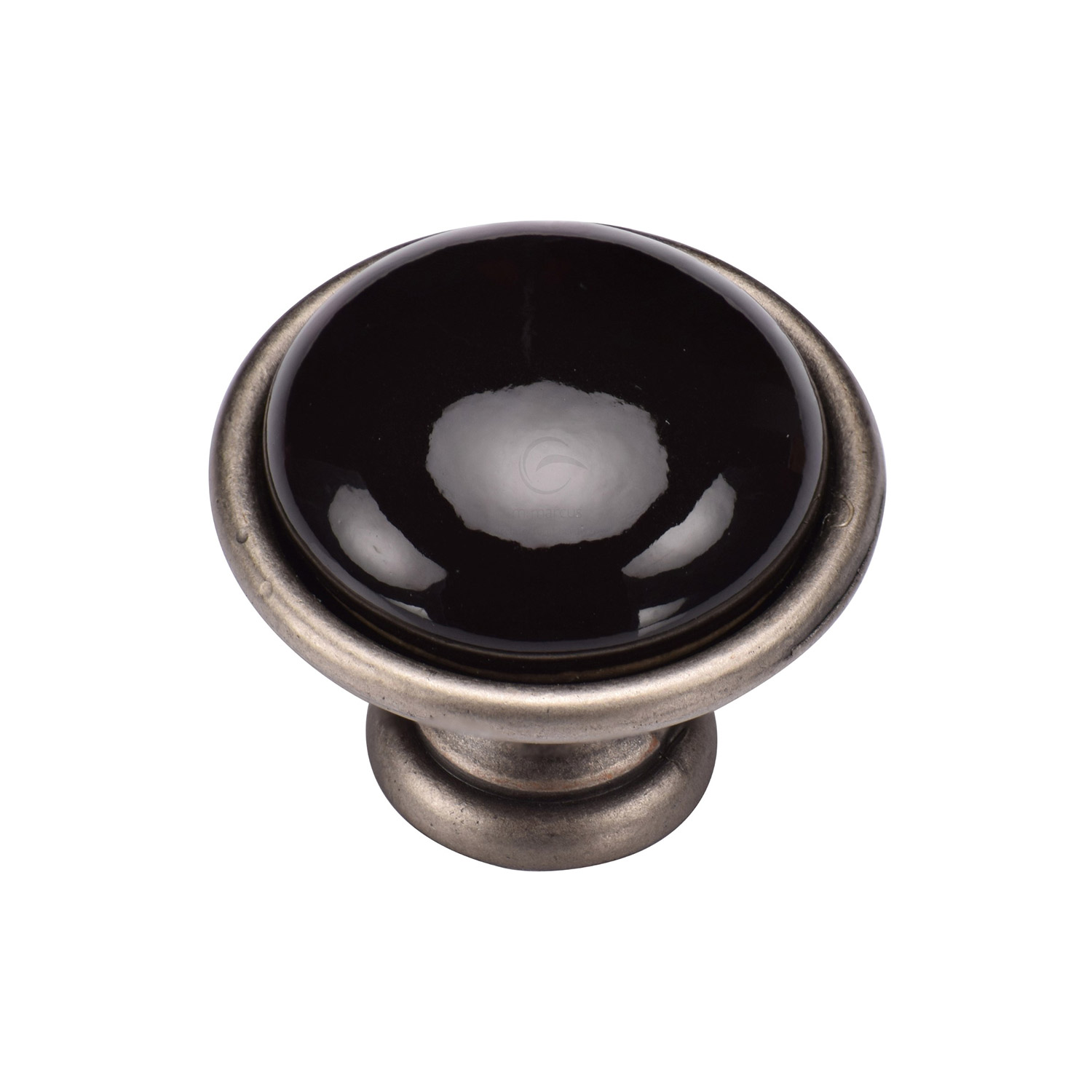 Black Domed Cabinet Knob - TK4316-035-DPW