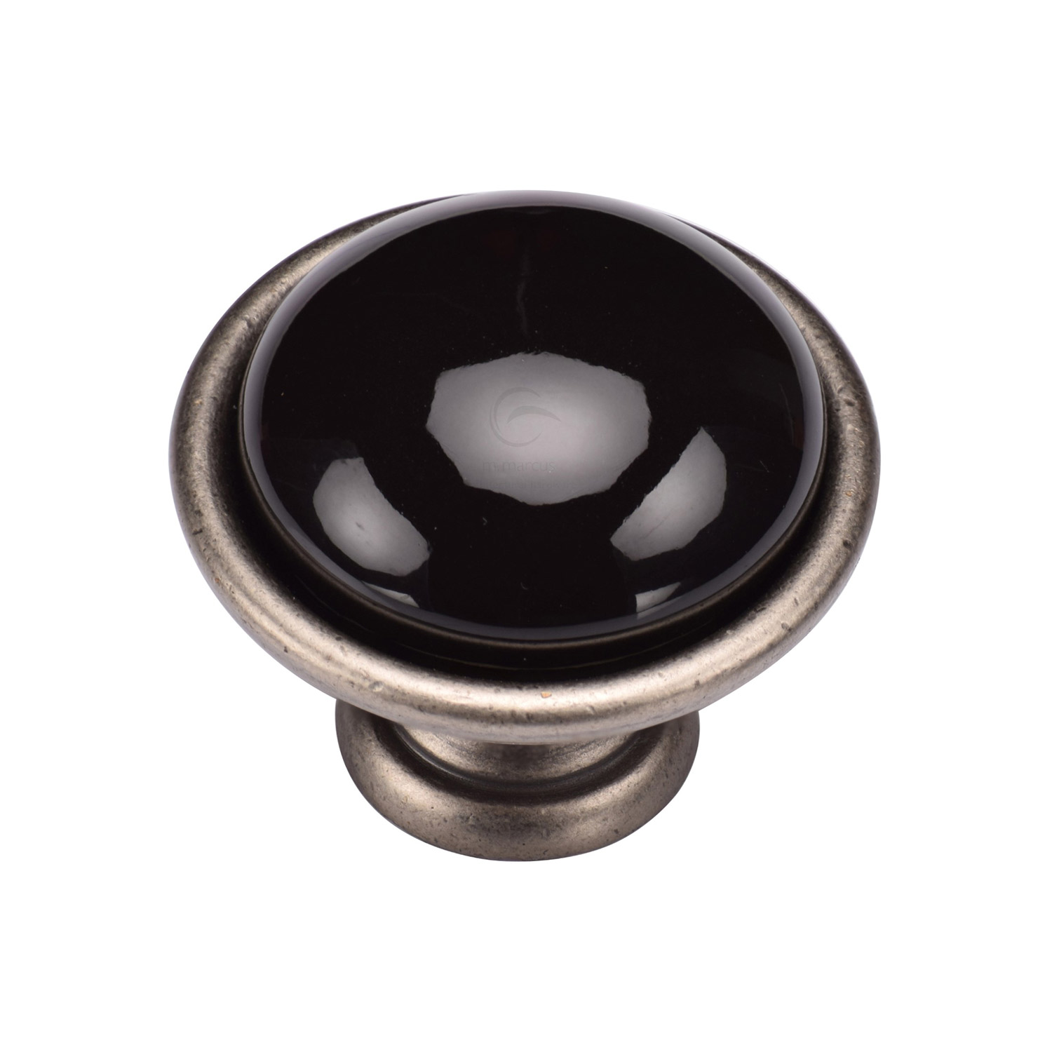 Black Domed Cabinet Knob - TK4316-040-DPW