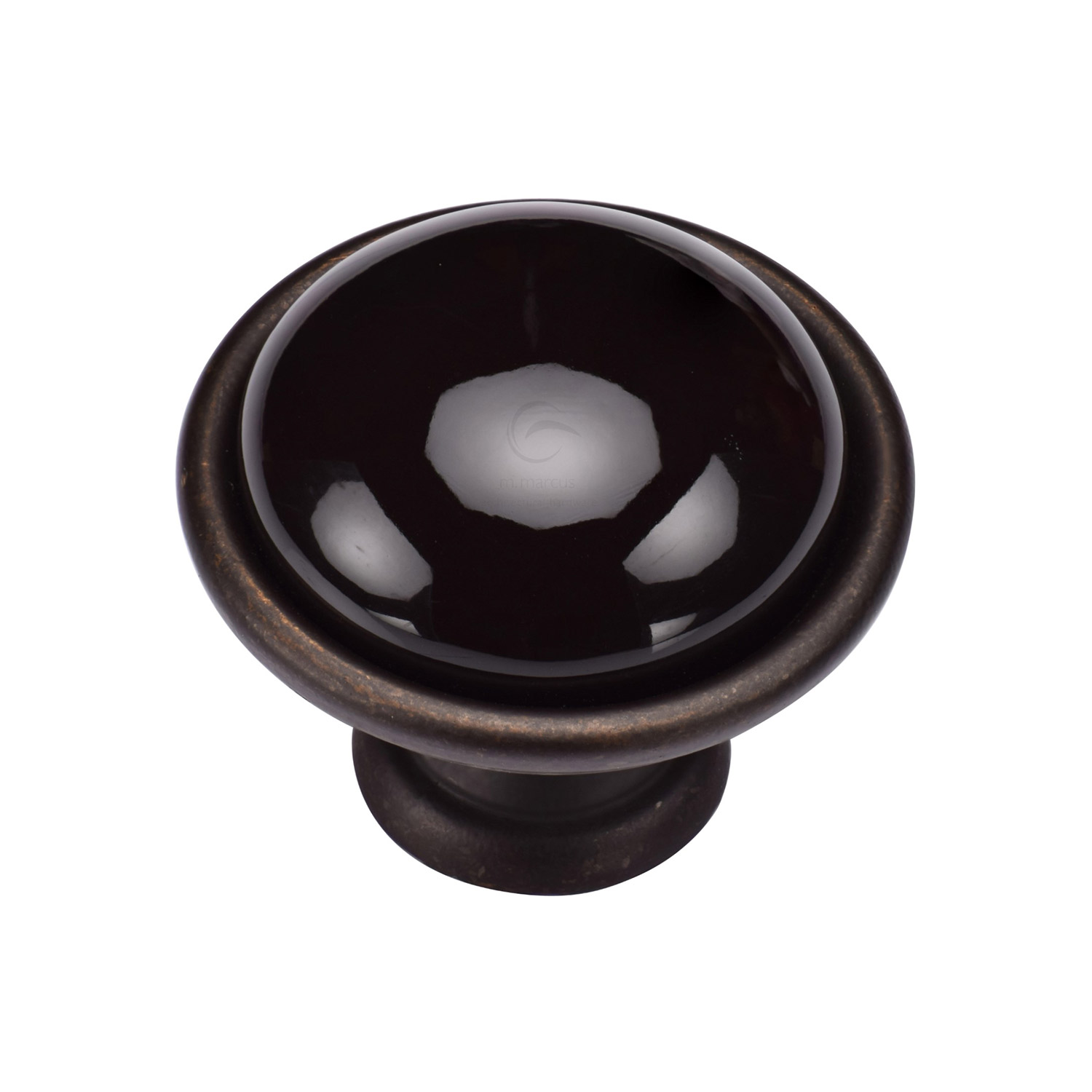 Black Domed Cabinet Knob - TK4316-040-LBN
