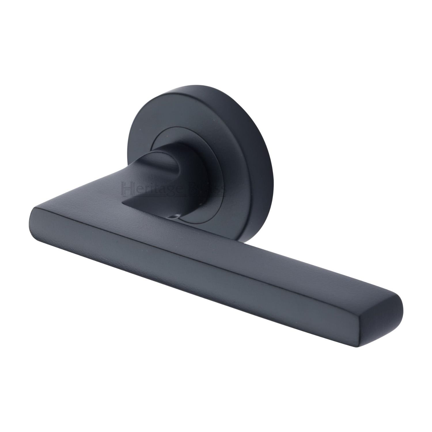 Trident Door Handle on Round Rose - TRI1352-BKMT