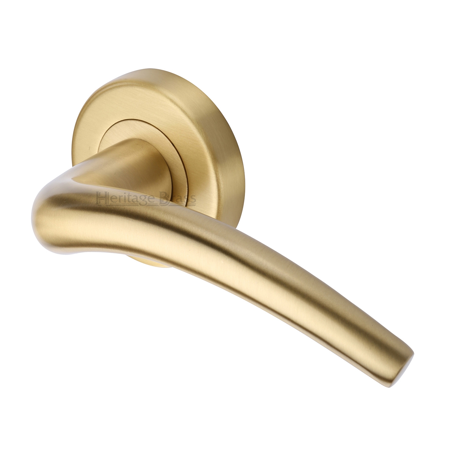 Wing Door Handle on Round Rose - V1121-SB