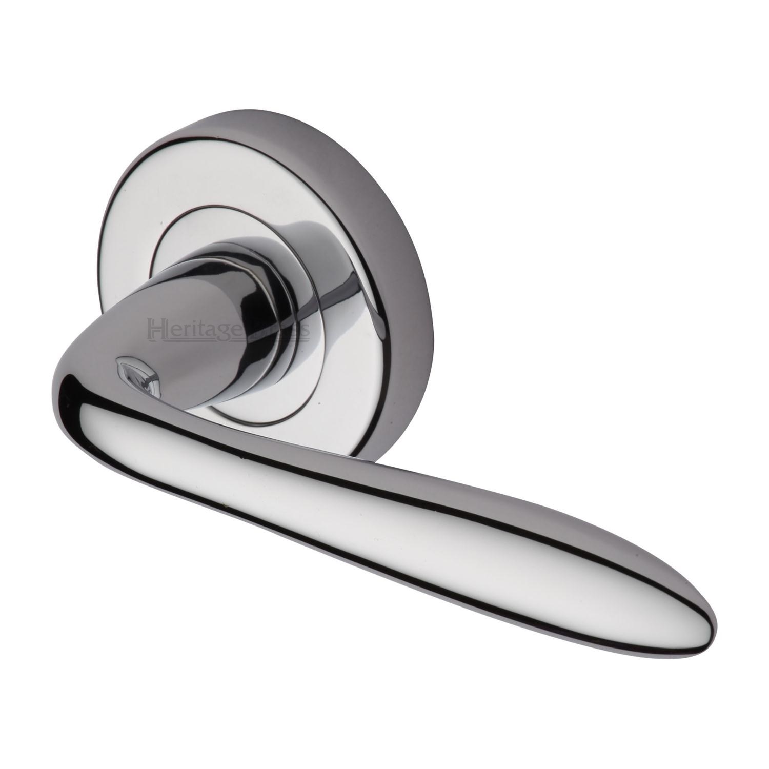 Sutton Door Handle on Round Rose - V1750-PC