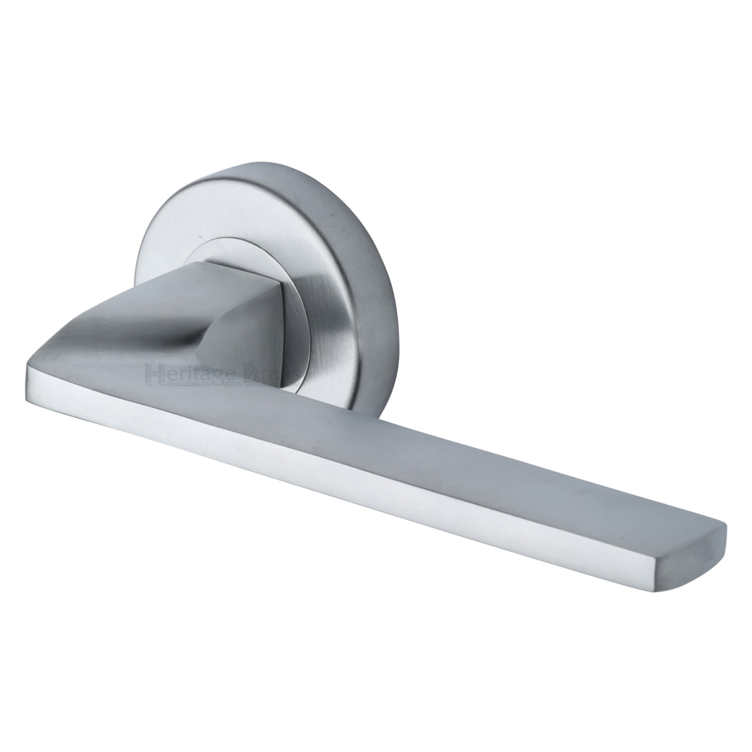 Metro Angled Door Handle on Round Rose - V3790-SC