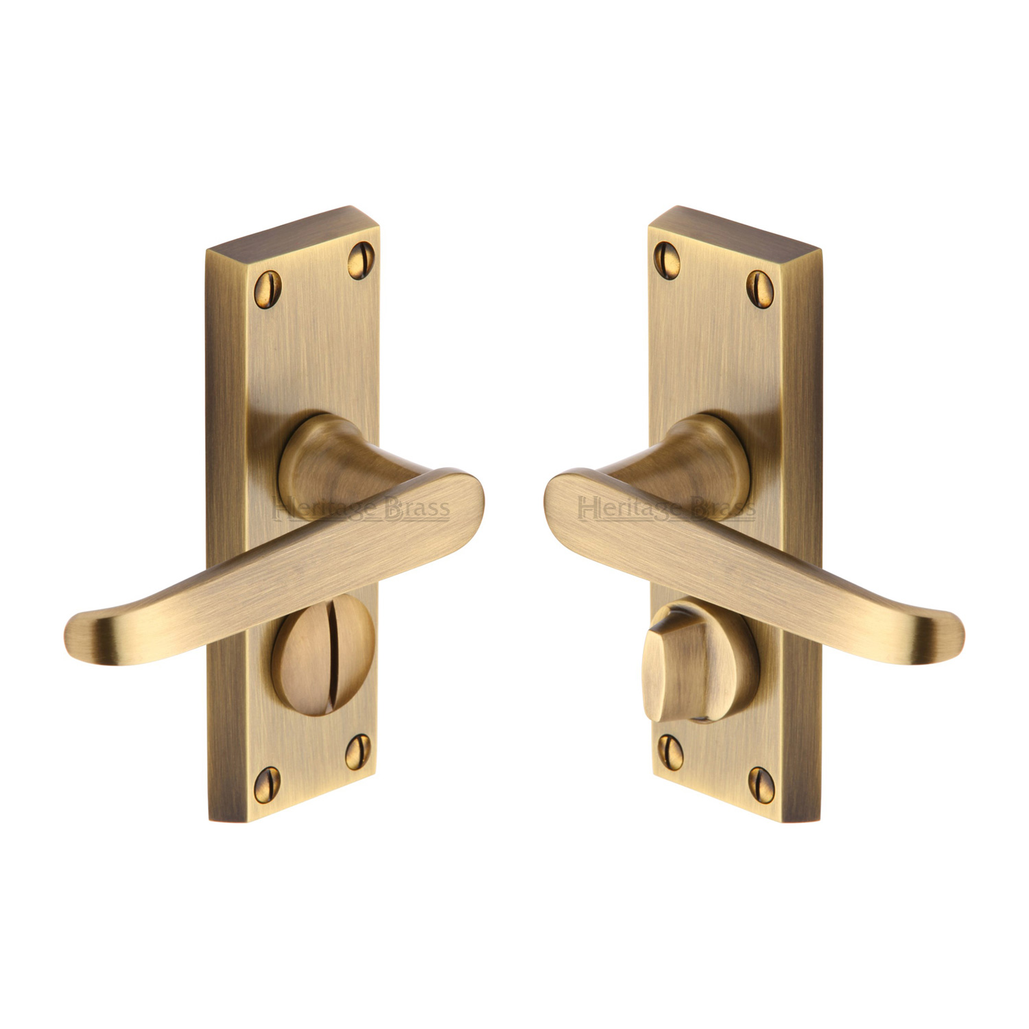Victoria Short Door Handle on Plate - V3935-AT