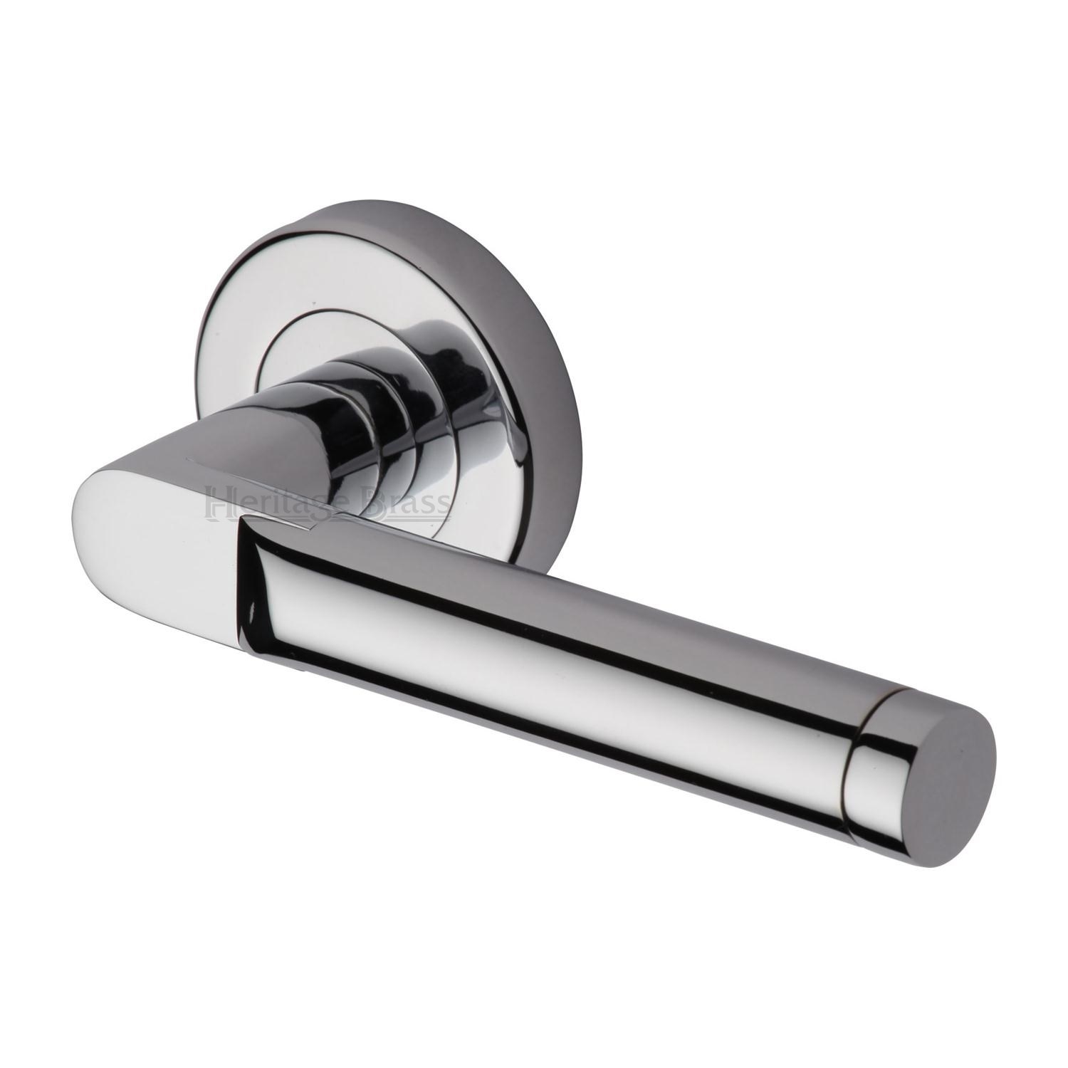 Celia Door Handle on Round Rose - V7450-PC