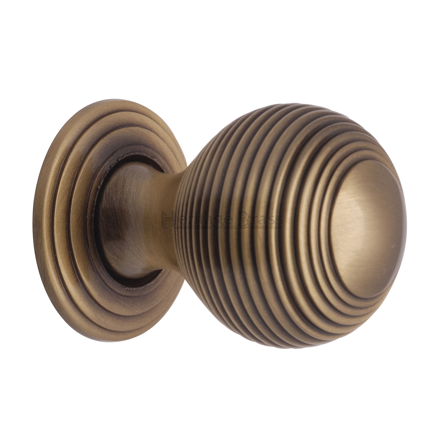 Reeded Cabinet Knob with Base - V973 32-AT