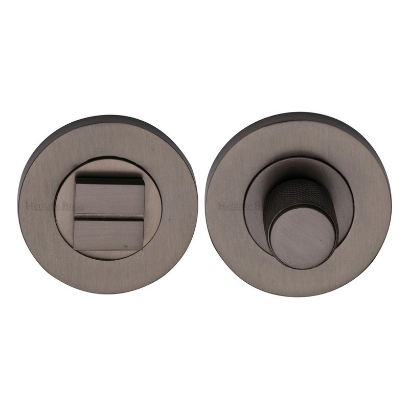 Round Knurled Bathroom Turn & Release - RS2030K-MB