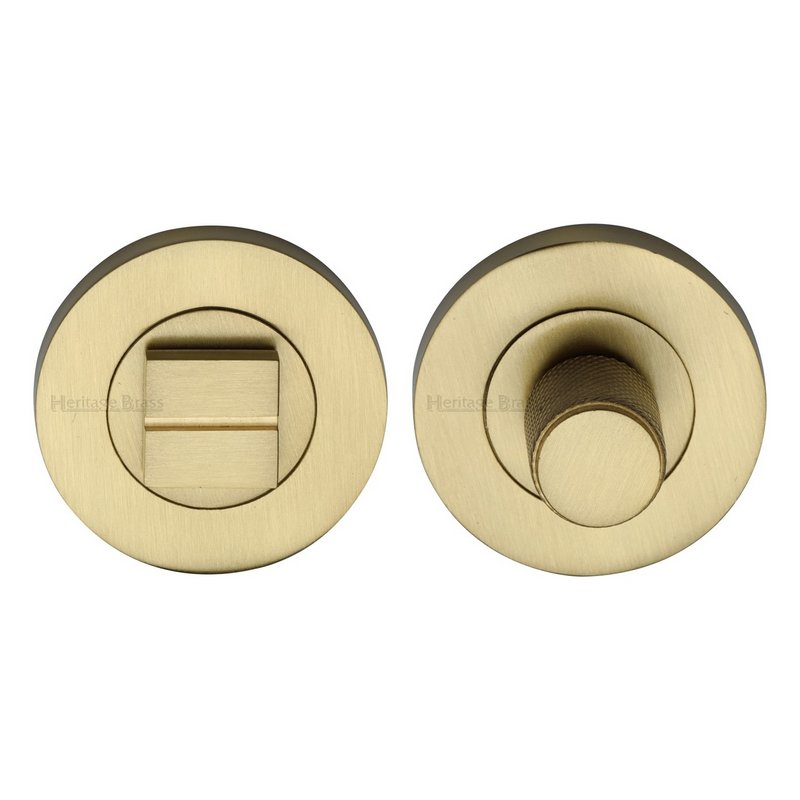 Round Knurled Bathroom Turn & Release - RS2030K-SB