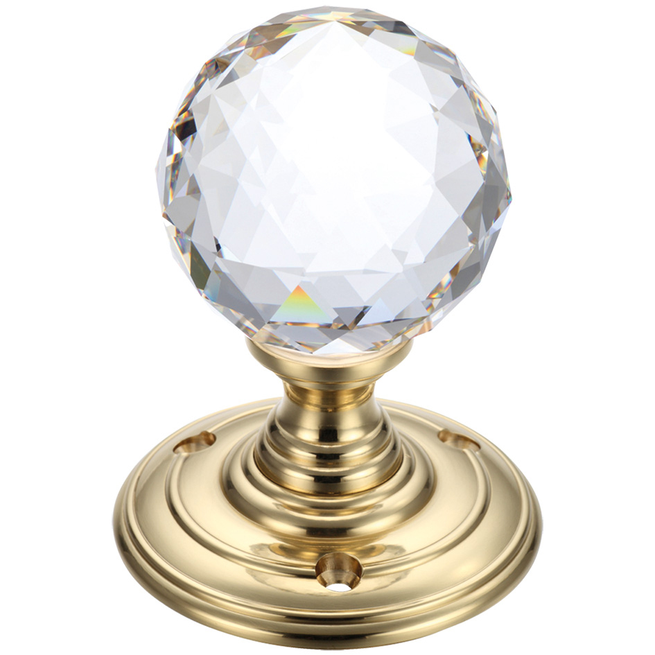 Glass Ball Mortice Knob - Facetted 55mm