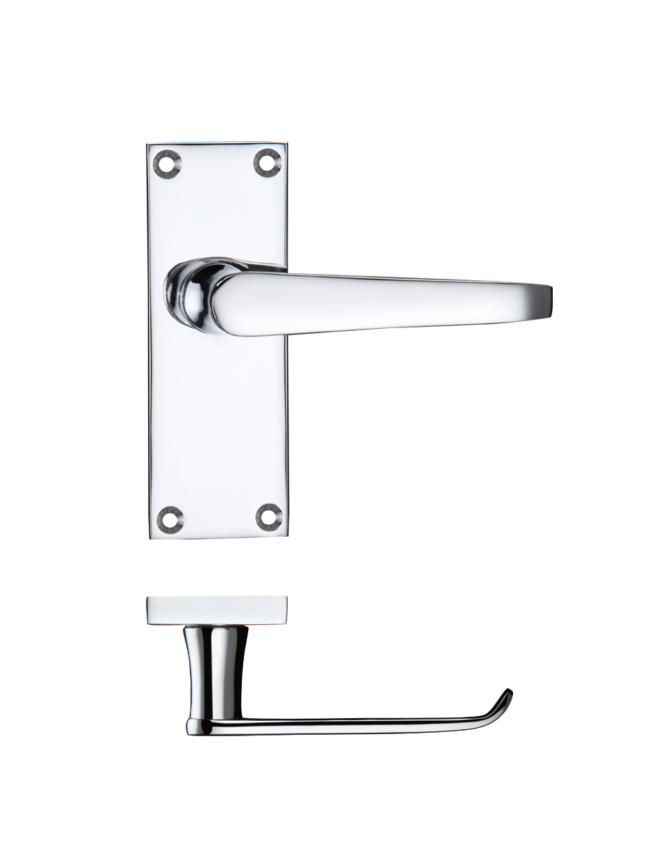 Project Victorian flat lever on latch backplate - 114 x 40mm