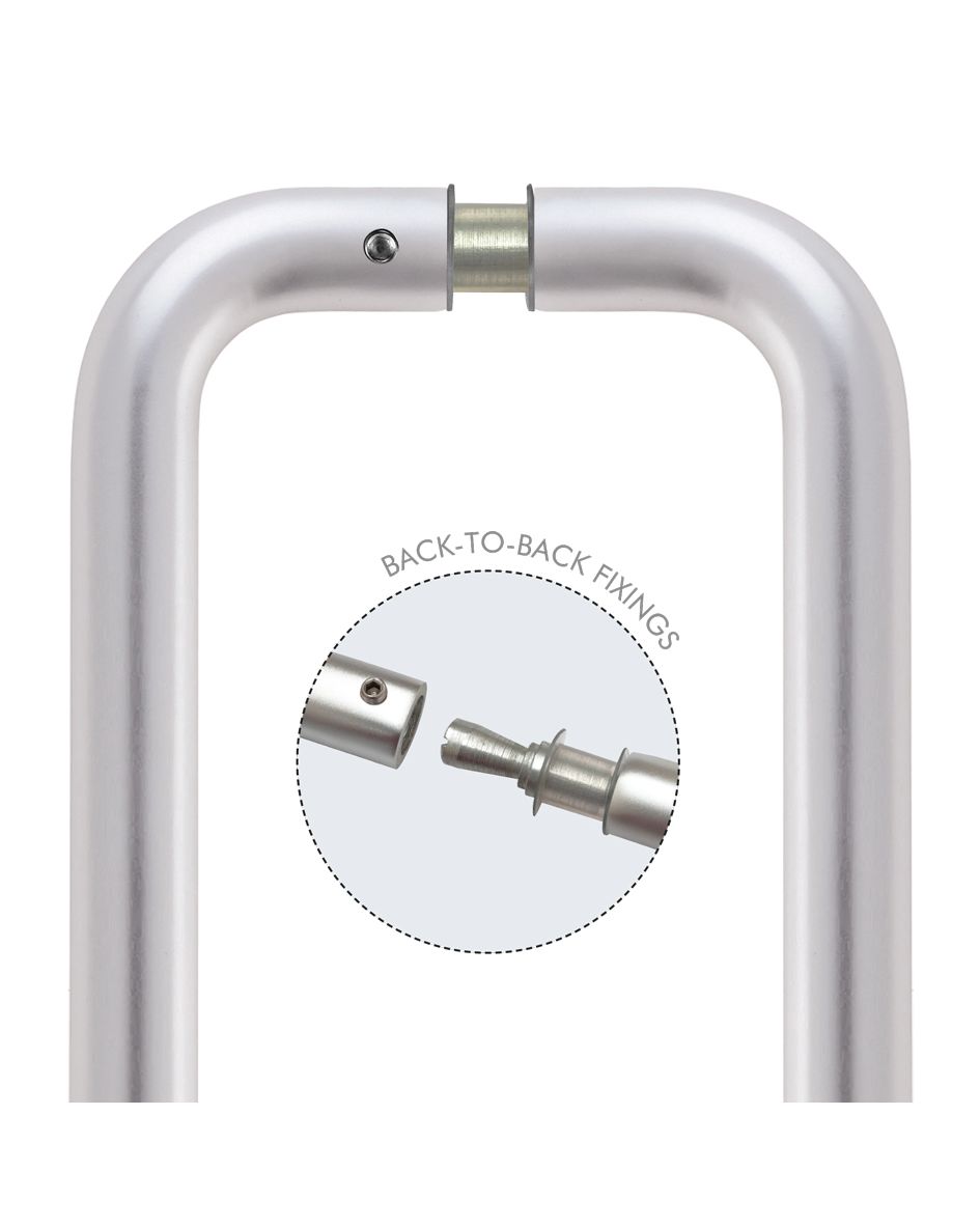 Pair of 19mm D Pull Handle 300mm c/w Back to Back Fixings