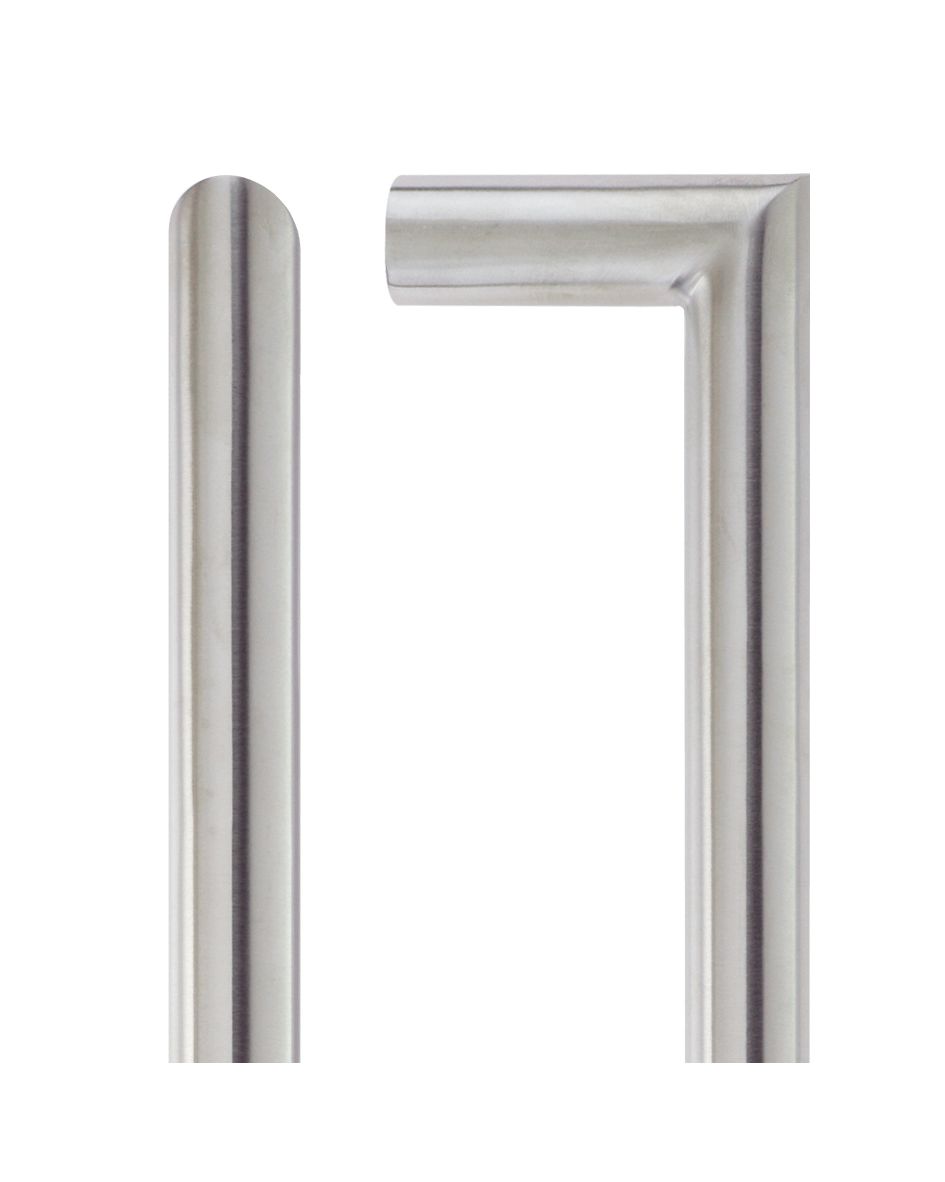 19mm Mitred Pull Handle - 225mm Centers - Grade 201 - Bolt Through Fixings