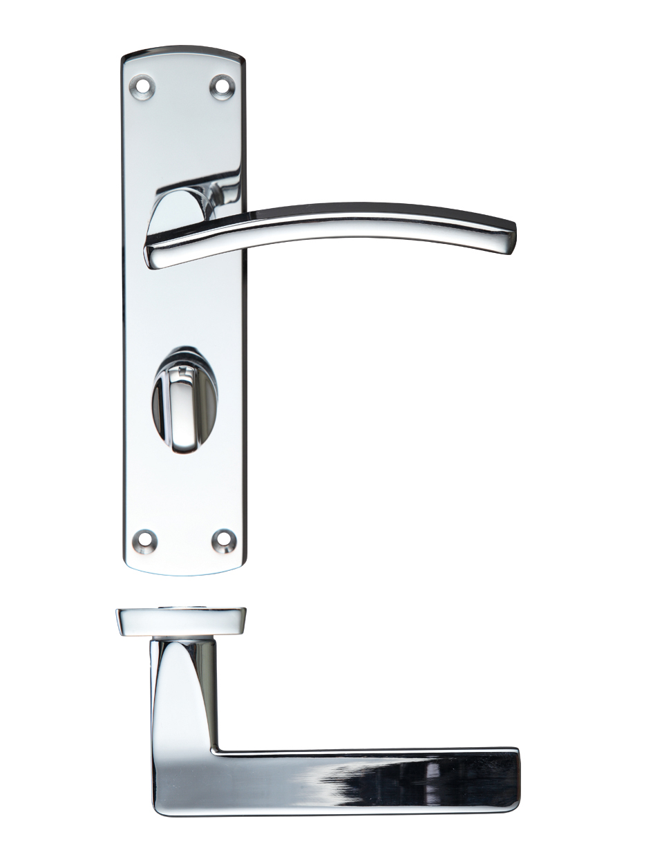 Toledo lever on bathroom backplate