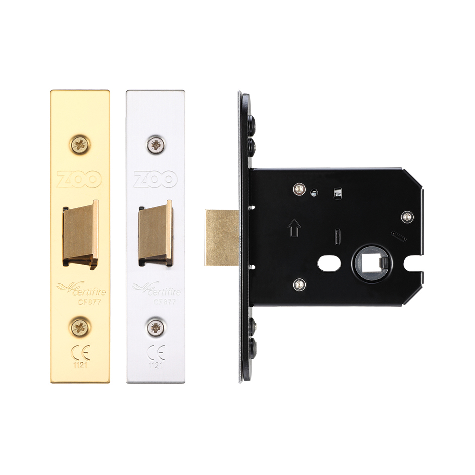 Flat latch - 76mm C/W PVD Forend and Strike