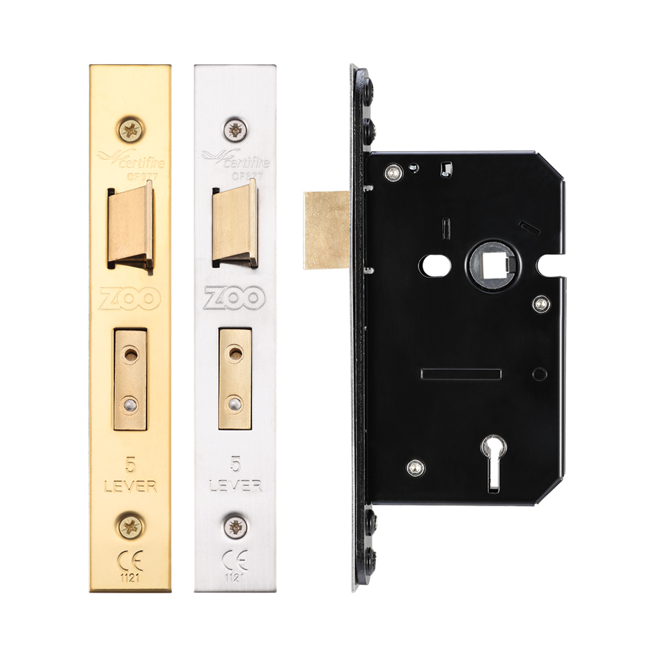 5 Lever Sash Lock - 64mm C/W PVD Forend and Strike