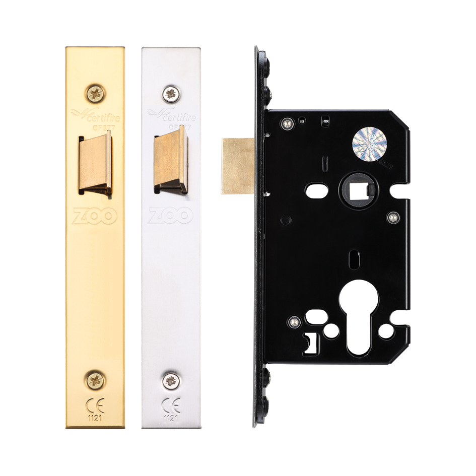 Upright Latch - 64mm C/W PVD Forend and Strike