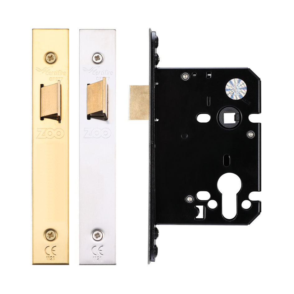 Upright Latch - 76mm C/W PVD Forend and Strike