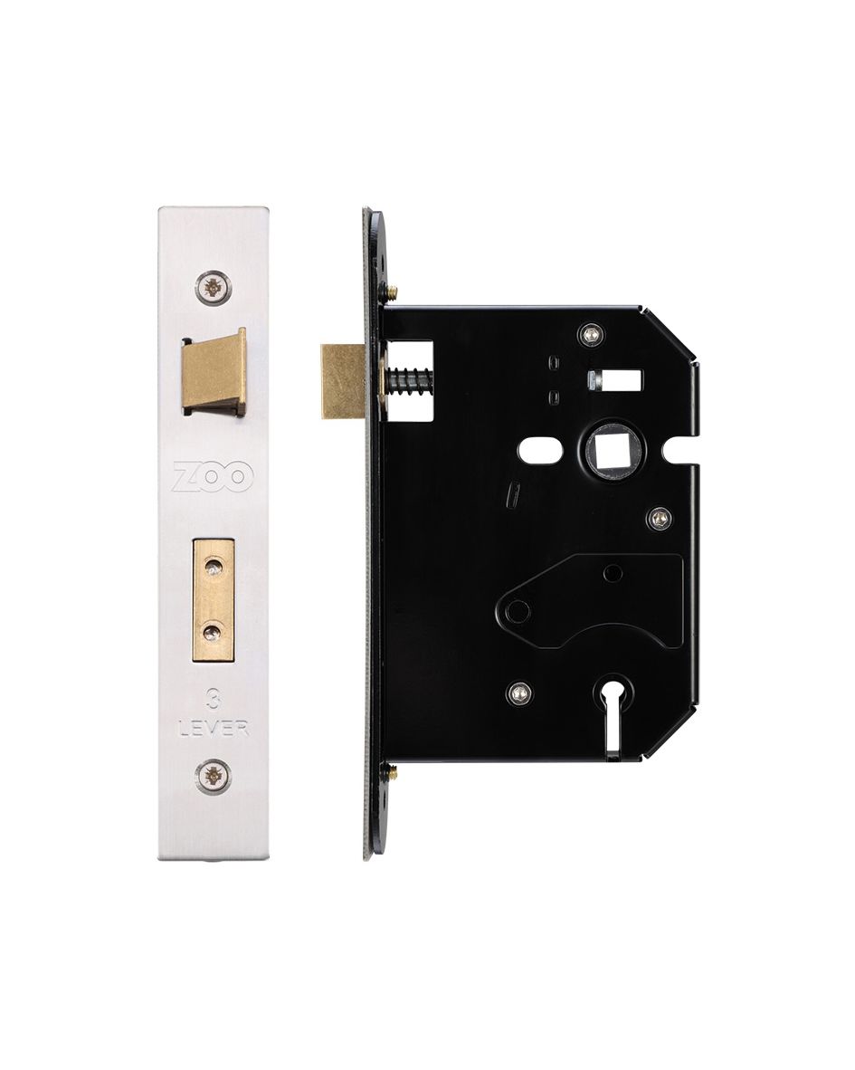 3 Lever Replacement Sash Lock - 76mm c/w Stainless Steel Forend and Strike - Keyed Alike 301